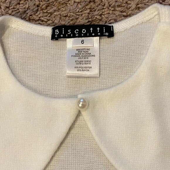 6 7 10 Girls NEW Biscotti Ivory Soft Warm Long Sleeves  Shrug/Bolero - Picture 3 of 3